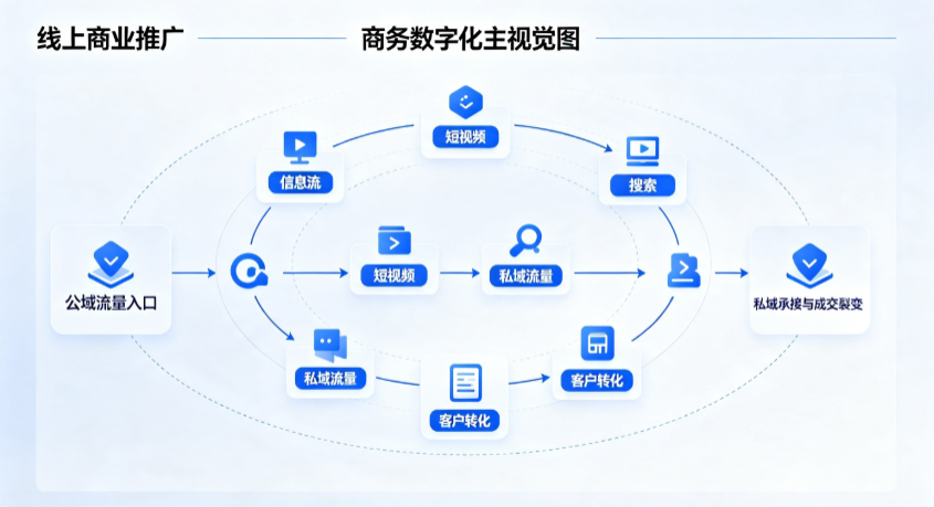 商城县线上商业推广怎么做？全域流量闭环搭建与低成本转化实战指南